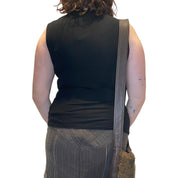 Y2K Black Eyelet Vest (M)