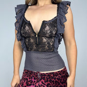 Vintage Free People Lace Ruffle Top (S/M)