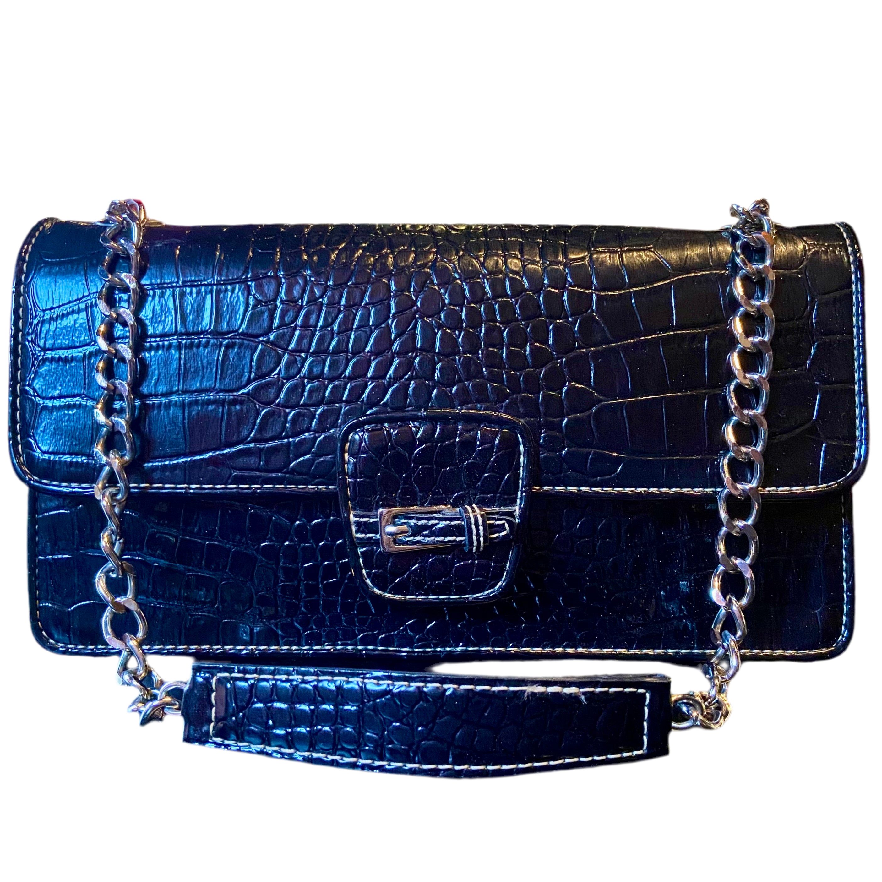 Vintage 2000's LIZ CLAIBORNE purse Croc Embossed...