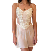 Y2K Ivory Slip Dress (S/M)