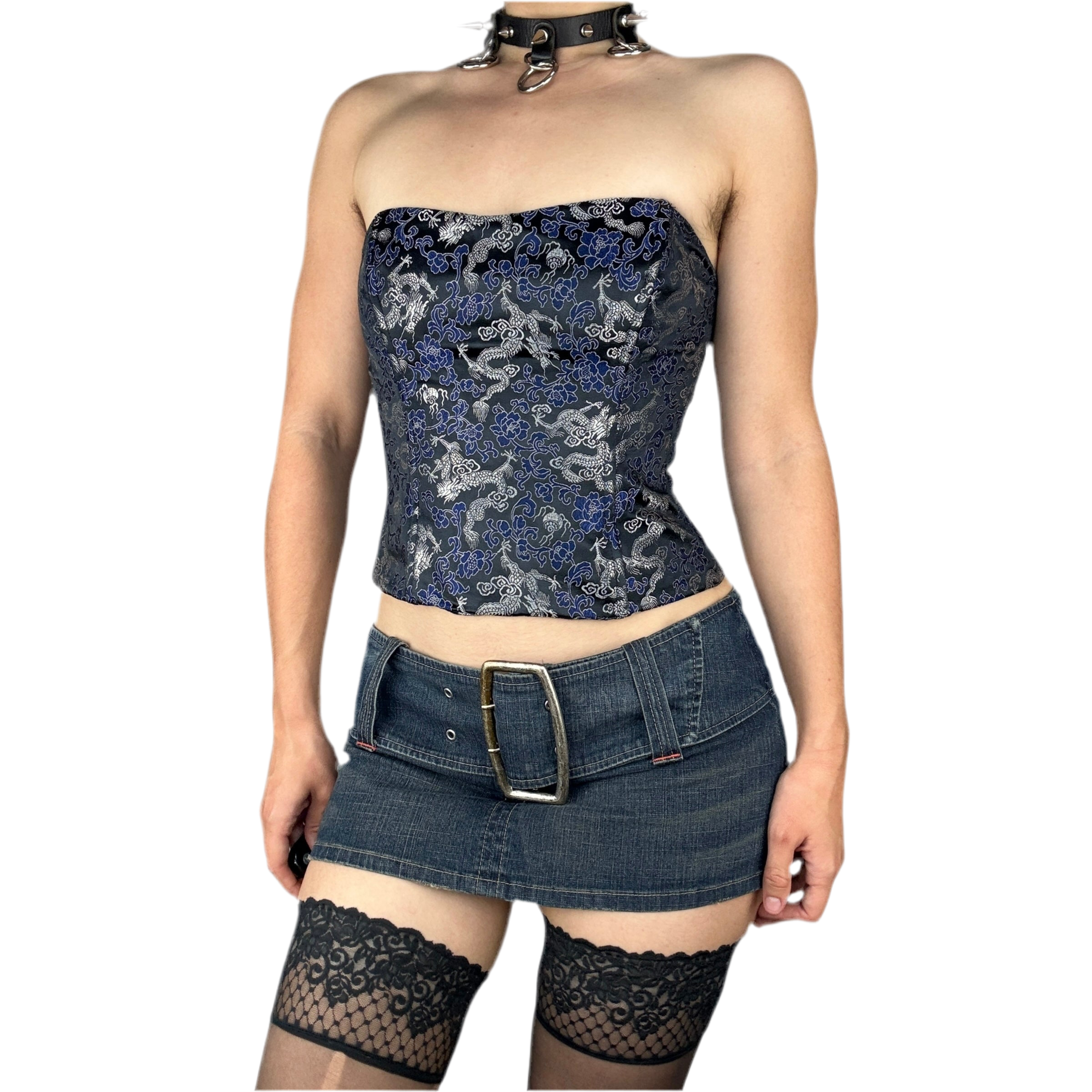 90s Dragon Print Bustier (S)