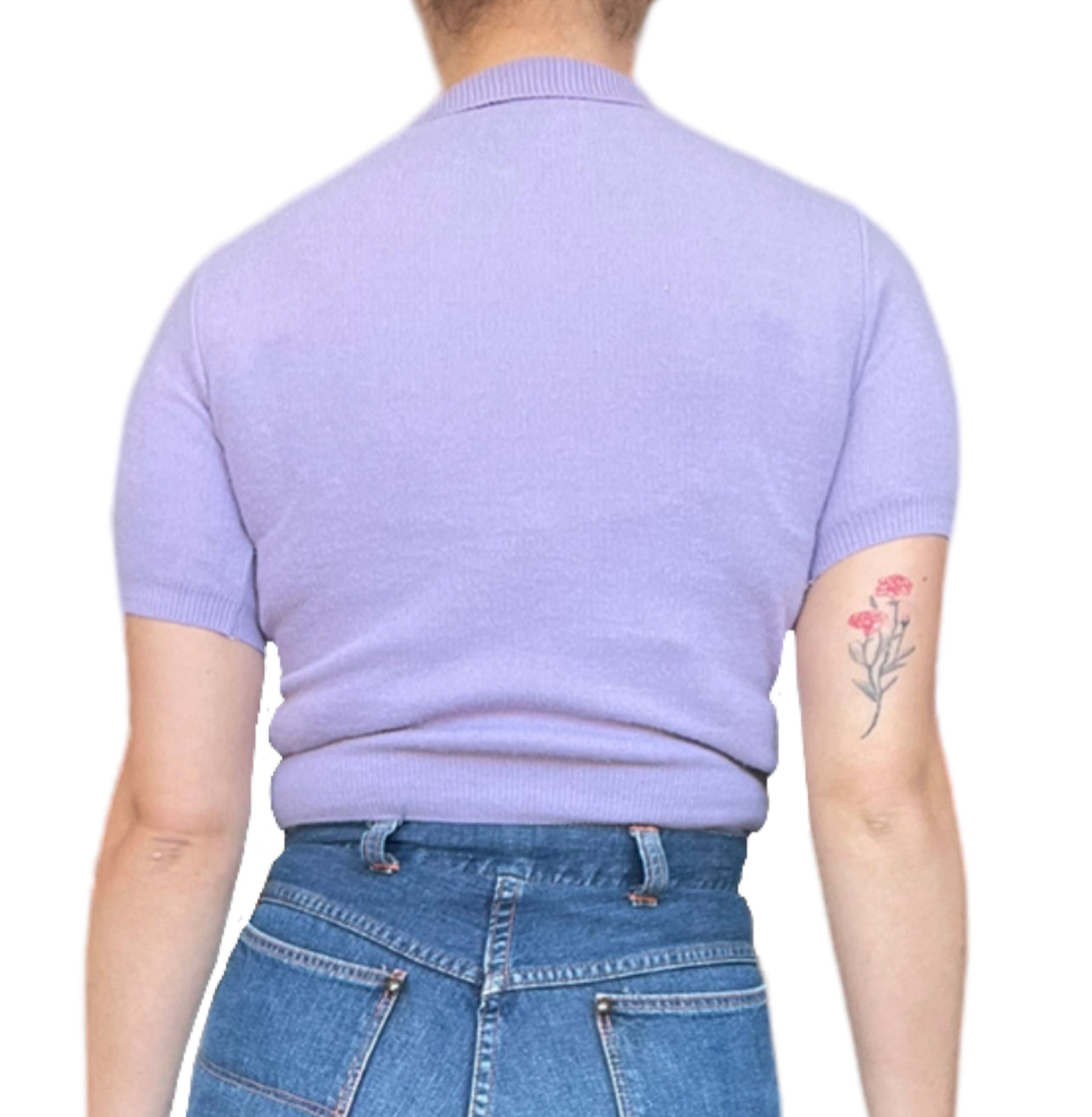 Vintage 1950s Lavender Cashmere Cropped Sweater (S)