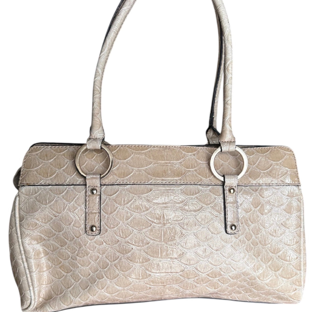 Guess Cream & Silver Crocodile Tote