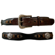 Western leather belt for