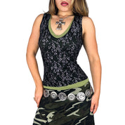 Y2K Layered Lace Top (M/L)