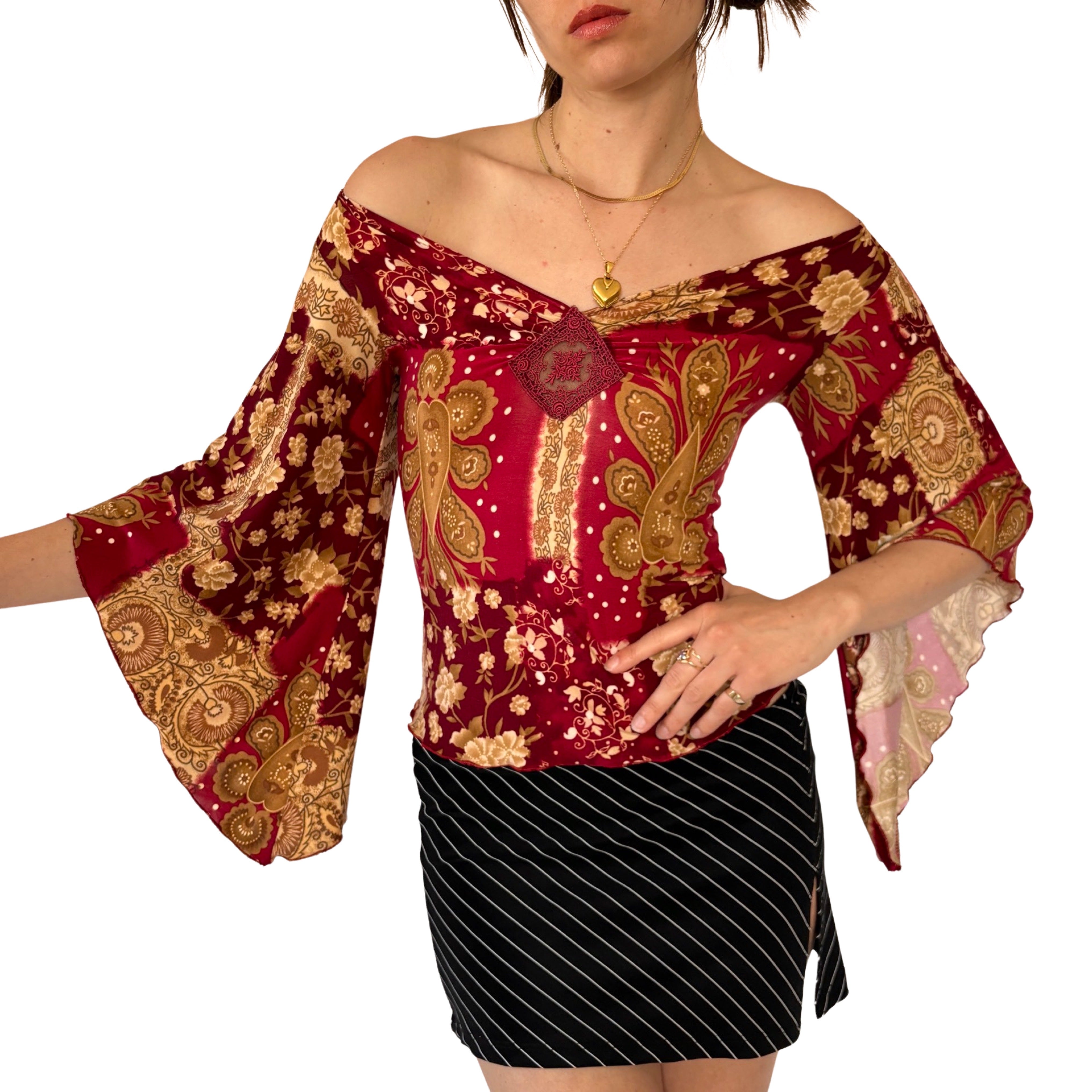 Y2K Angel Sleeve Top (XS/S)