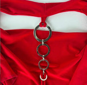 Unit Ruched Halter With Silver Chain Back (M)
