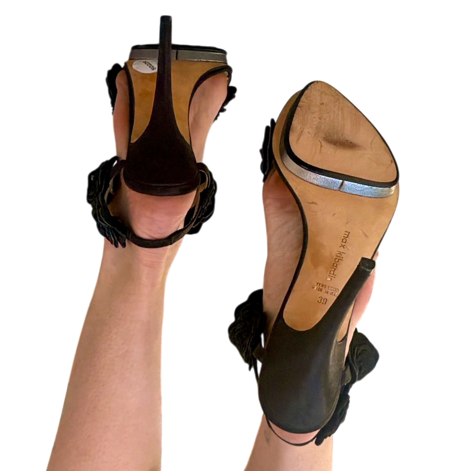 Italian Designer Leather Rosette Heels (8)