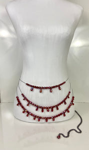 Layered Red Crystals belt