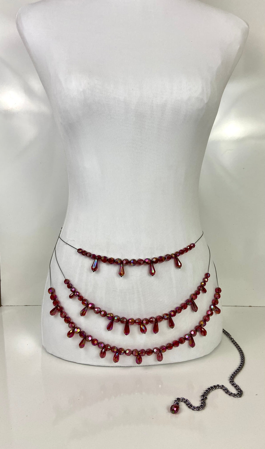 Layered Red Crystals belt