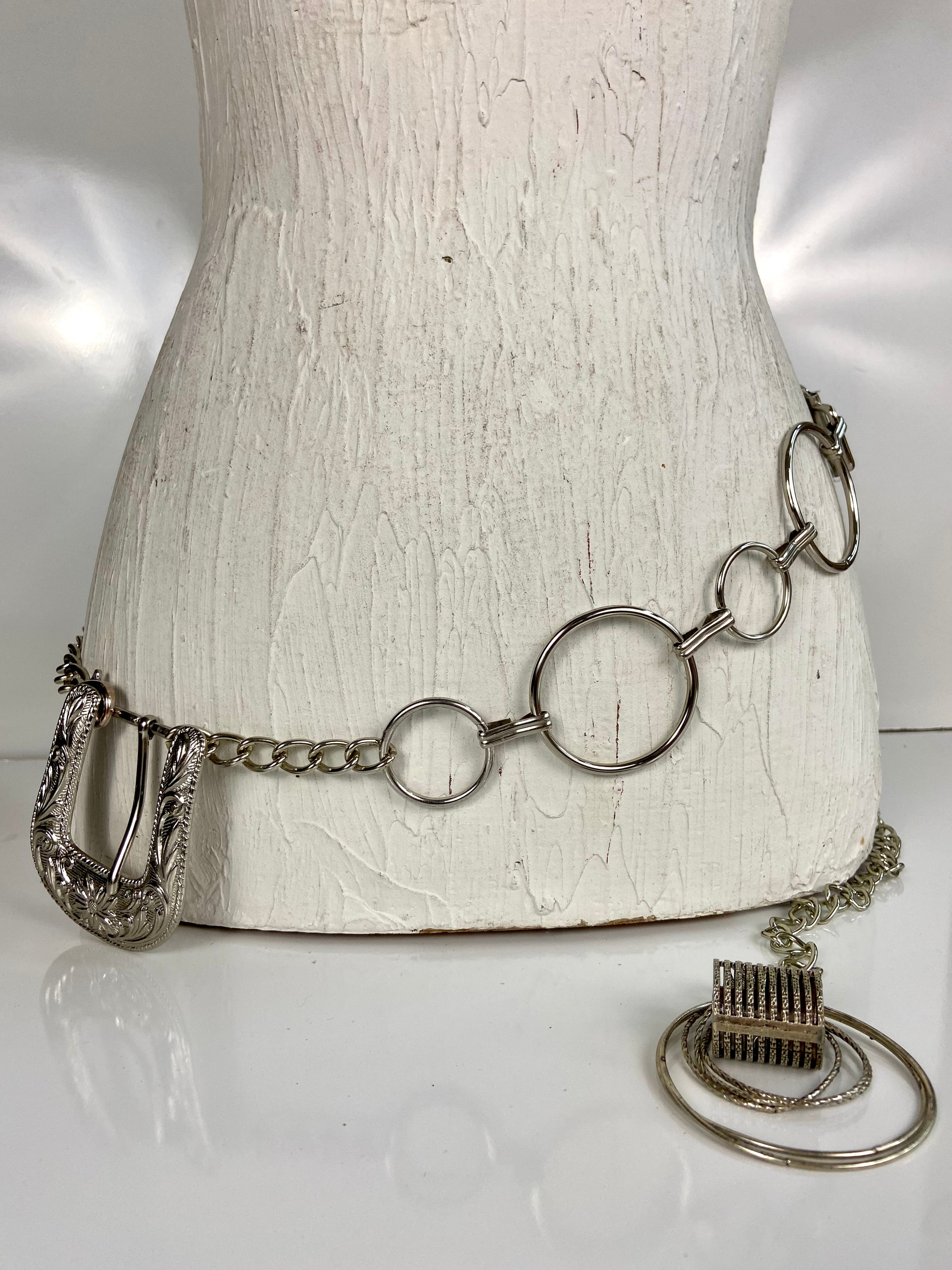 Metal leather mixed belt