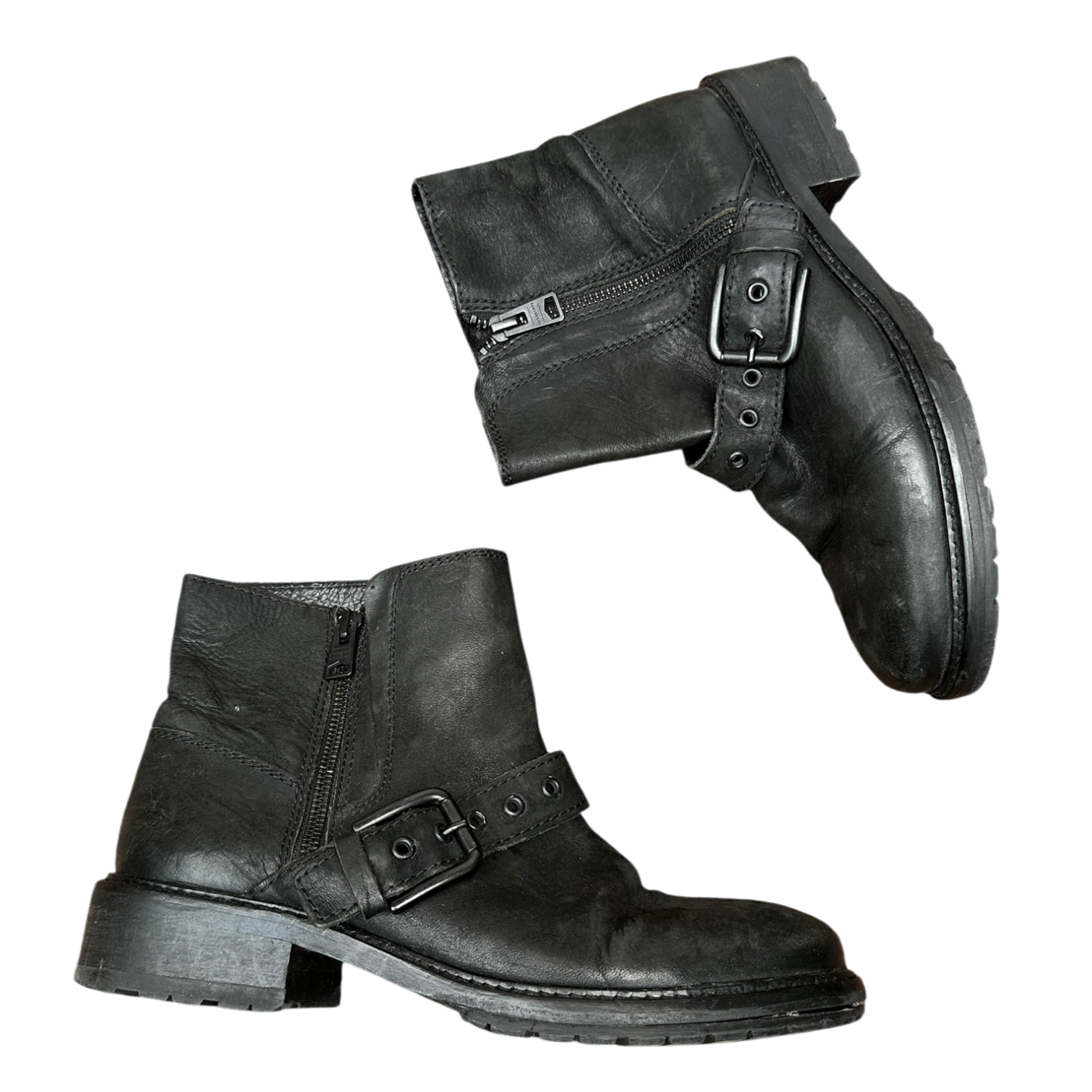 Vintage All Saints Slouch Buckle Ankle Boots (UK 6 EU 39 US 8)