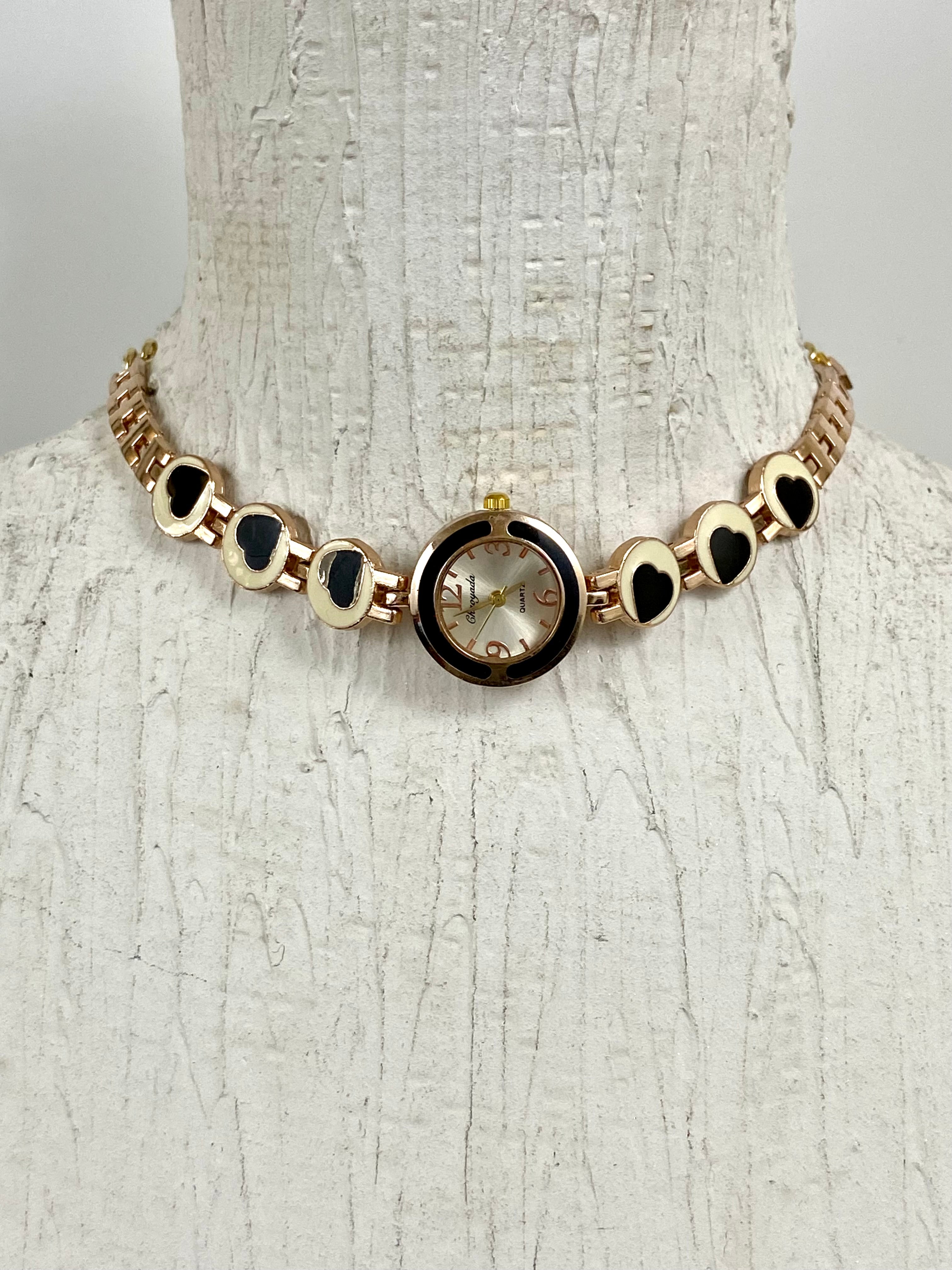 ❤️ heart watch choker