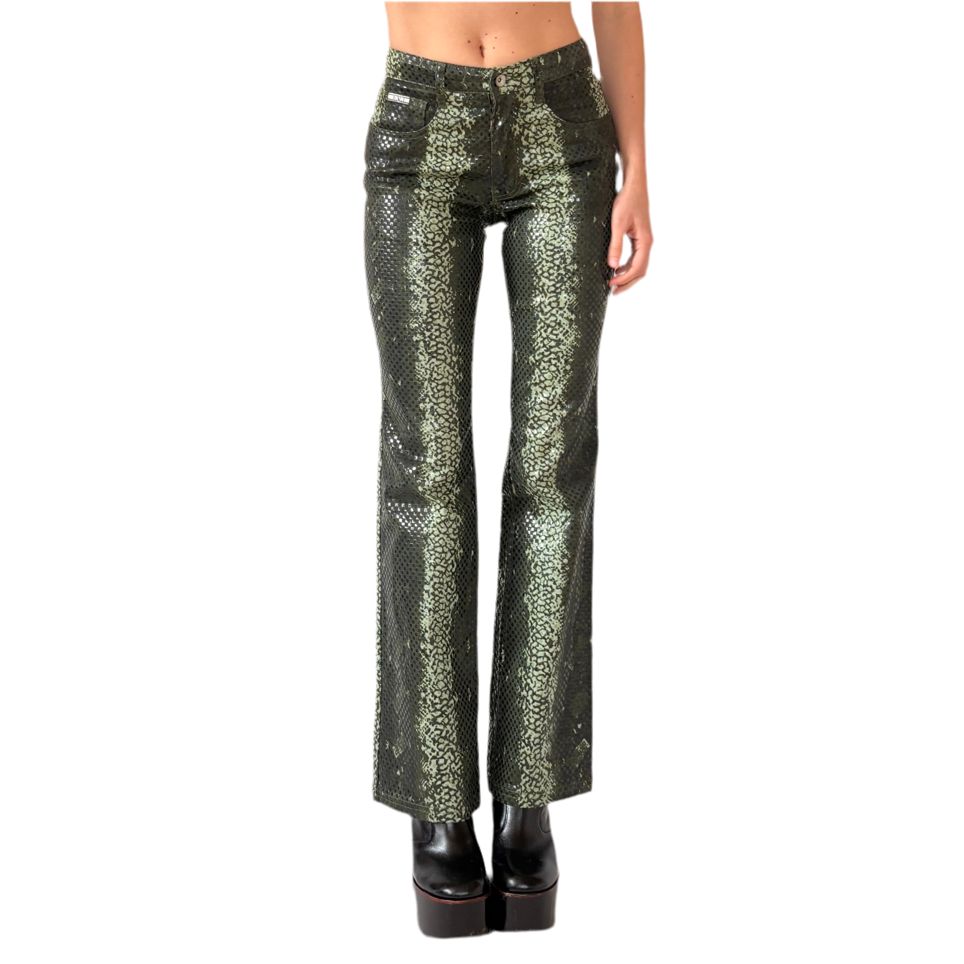 Y2K Snakeskin Flares (XS)