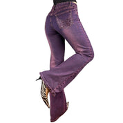 90s Caché Violet Flare Jeans (M)