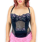2000s Embroidered Mesh Bustier (M)
