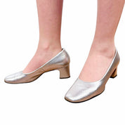 1960s Metallic Leather Kitten Heels (5.5)