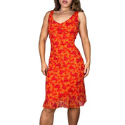 90s Citrus Floral Mesh Dress (M)