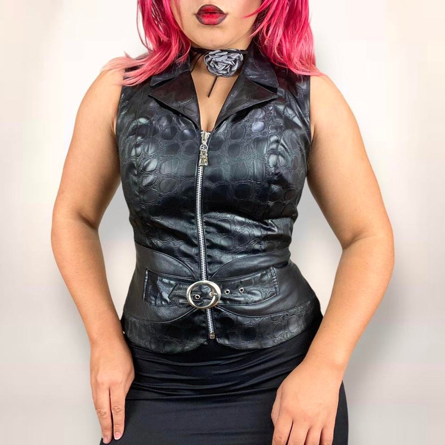 90s Vintage Leather Vest (Small)