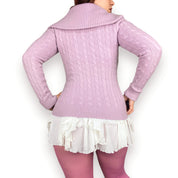 2000s Lavender Cashmere Zip Up (M)