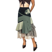 Euro Vintage Patchwork Utility Skirt (S)