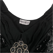 Black Embellished Slinky Mini Dress