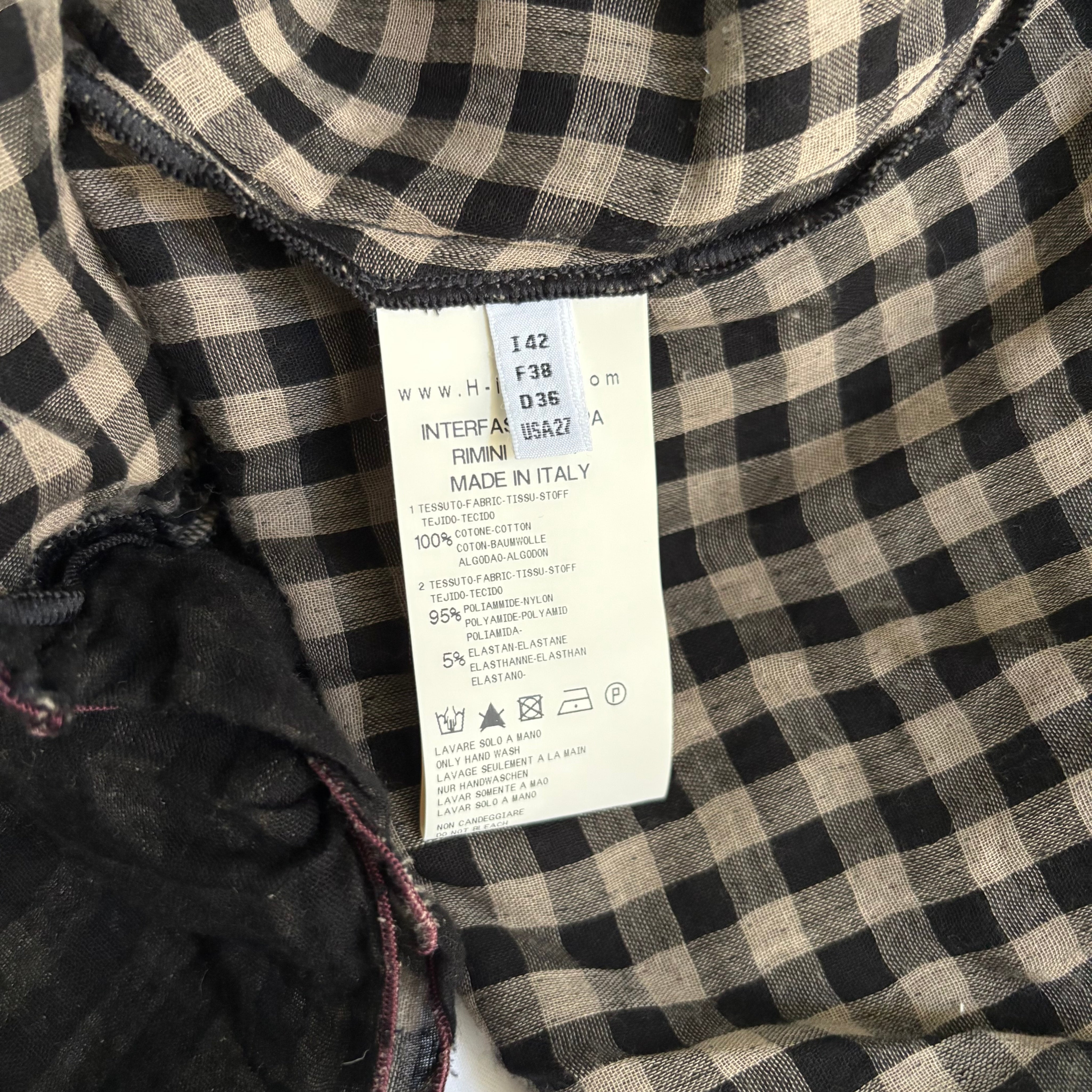 Italian Deconstructed Plaid Mini Dress (M)