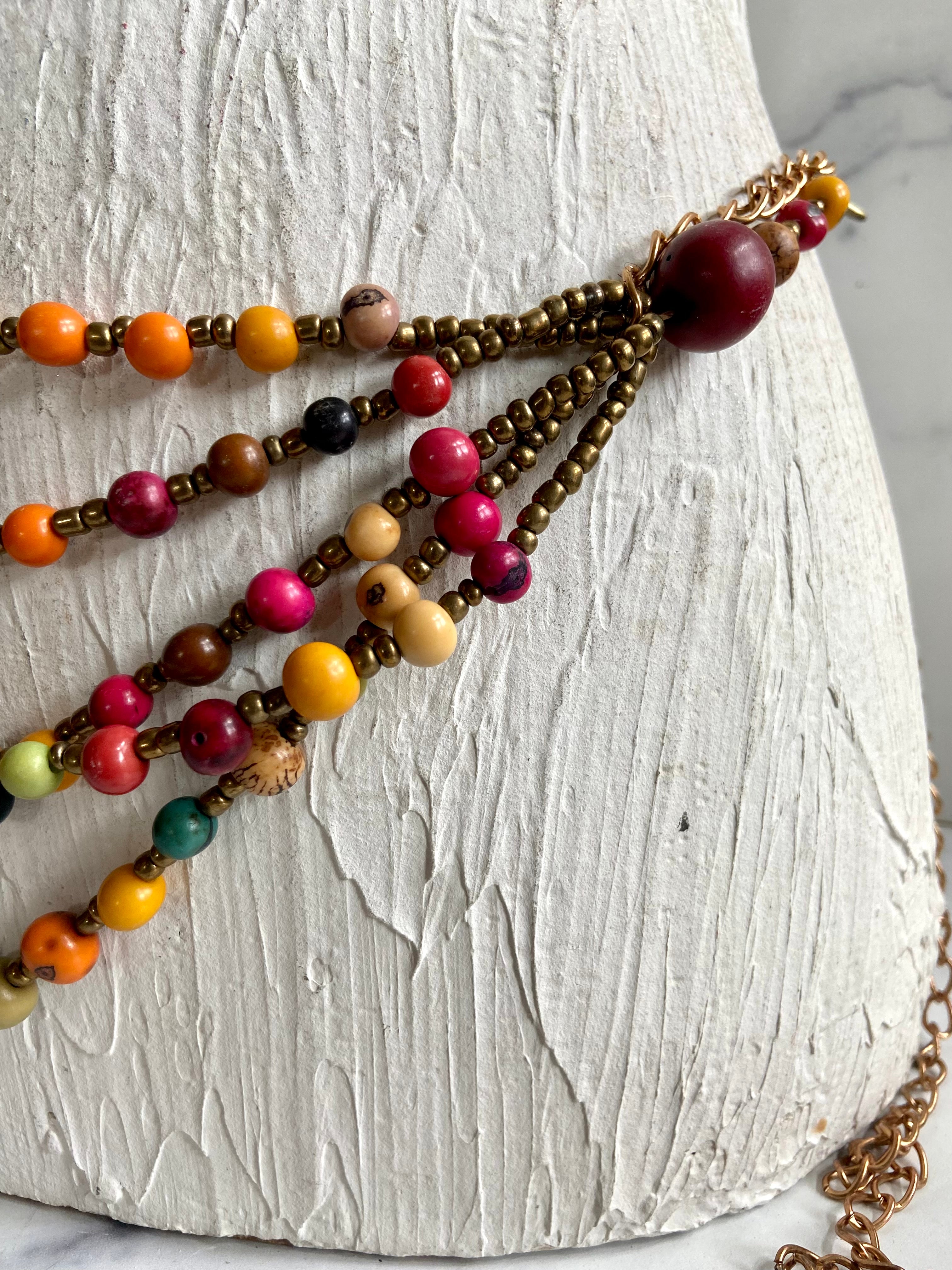 Layers of beads belt