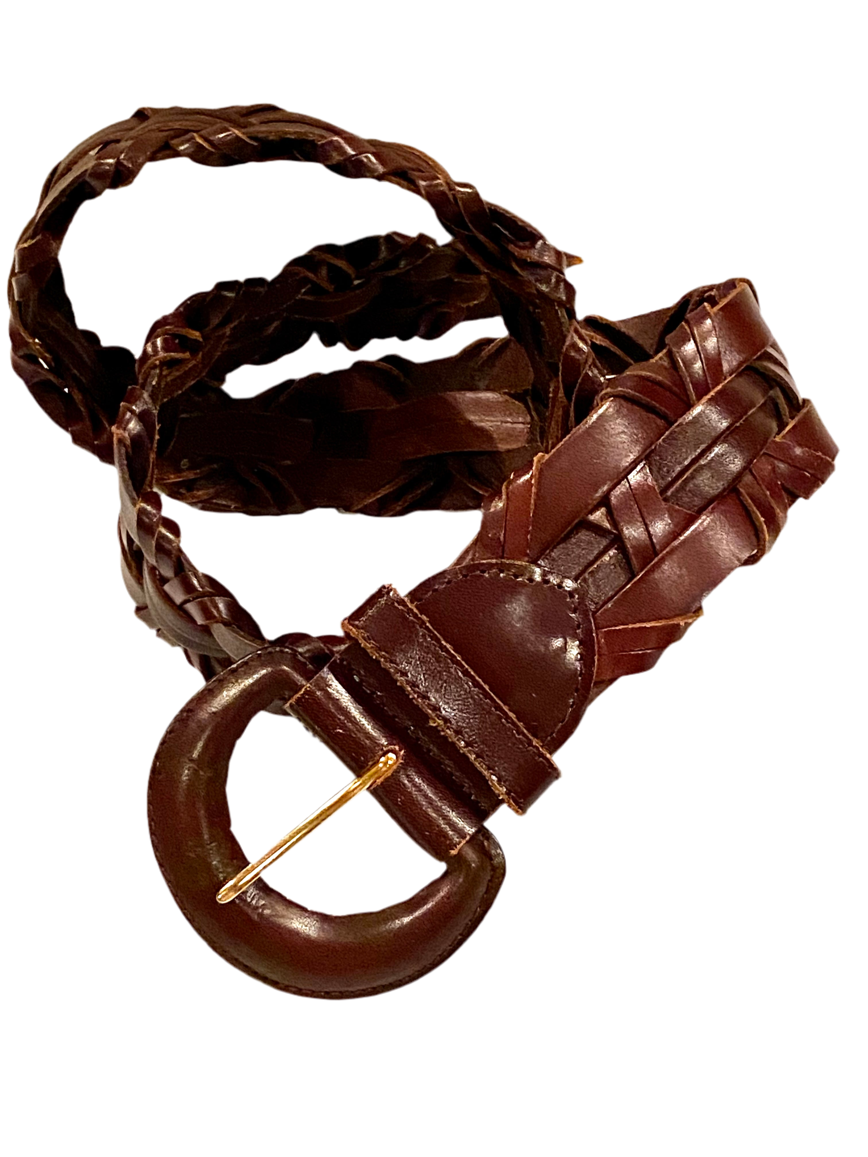 Leather brown waist belt