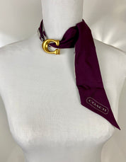 Reworked skinny scarf coach signature & metal C letter