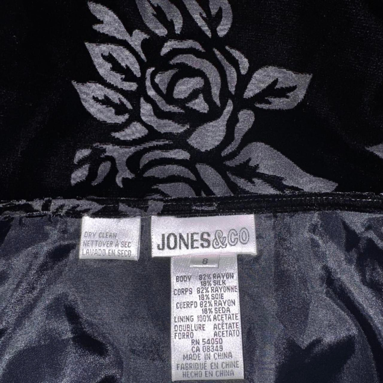 90s Burnout Velvet Rose Maxi Skirt (S)