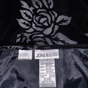 90s Burnout Velvet Rose Maxi Skirt (S)