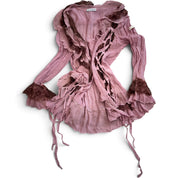 Y2K fairy core lace up blouse (XS/S)