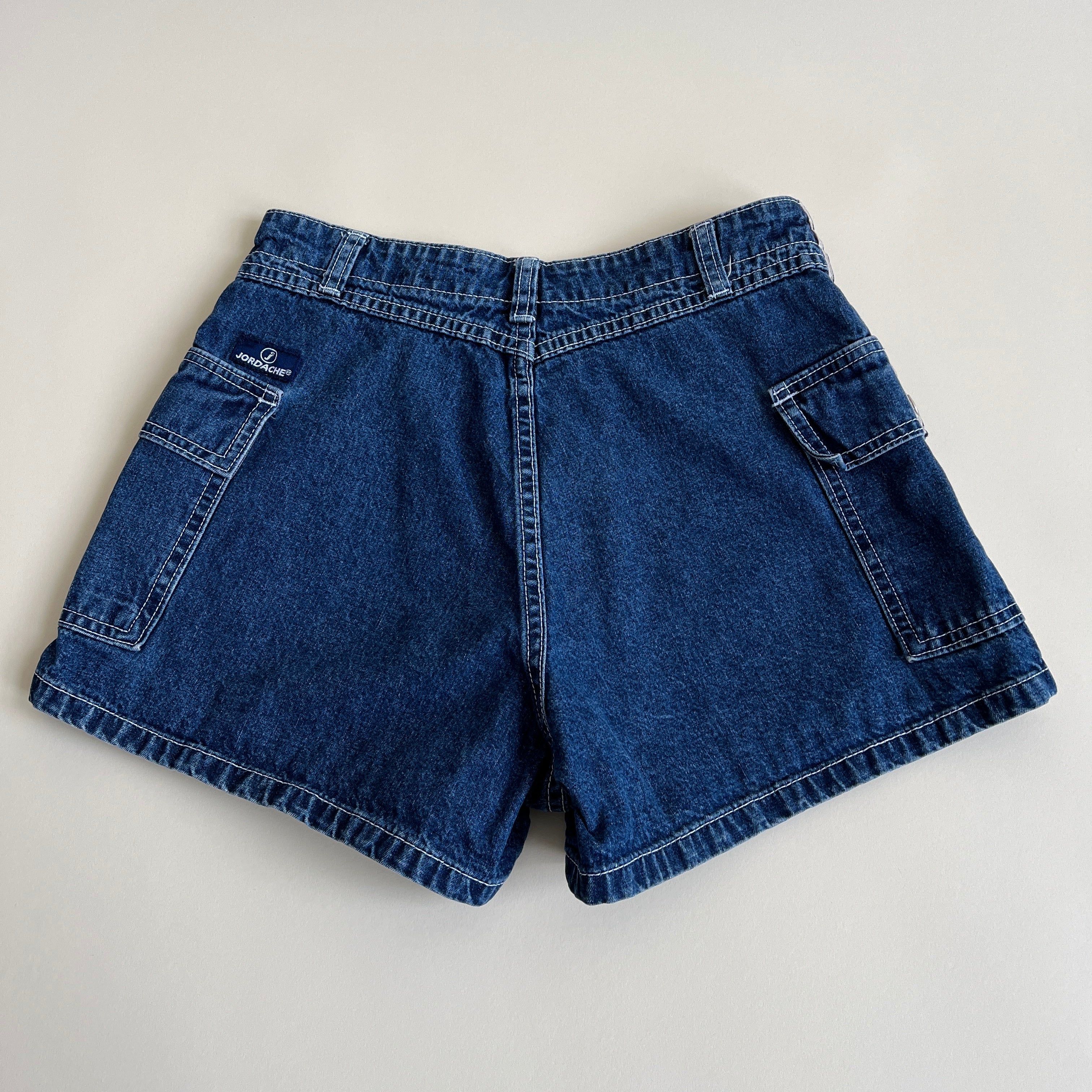 90s stripe denim cargo short (M)