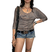 Indie Sleaze Batwing Draped Top (XS/S)