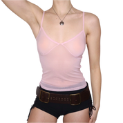 Y2K Baby Pink Mesh Cami (XS)