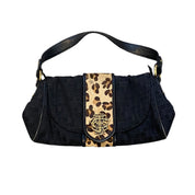 Vintage Just Cavalli Black Leopard Print Shoulder Bag