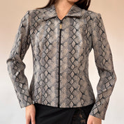 Y2K Snakeskin Printed Jacket (M)