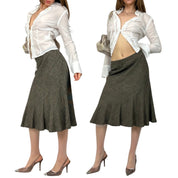90's Paneled Flare Midi Skirt (S)