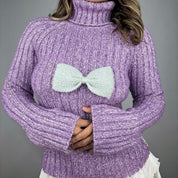 DKNY Lavender Bow Turtleneck (M)