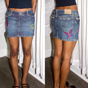 Japanese Denim Butterfly Mini Skirt (S)