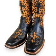 Y2K Leopard Print Cross Cowboy Boots (9)