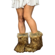 Y2K Brown Faux Fur Yeti Boots (7.5)