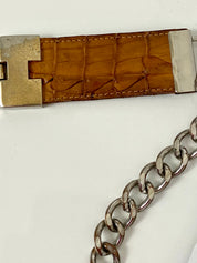 Reworked vintage leather chain belt