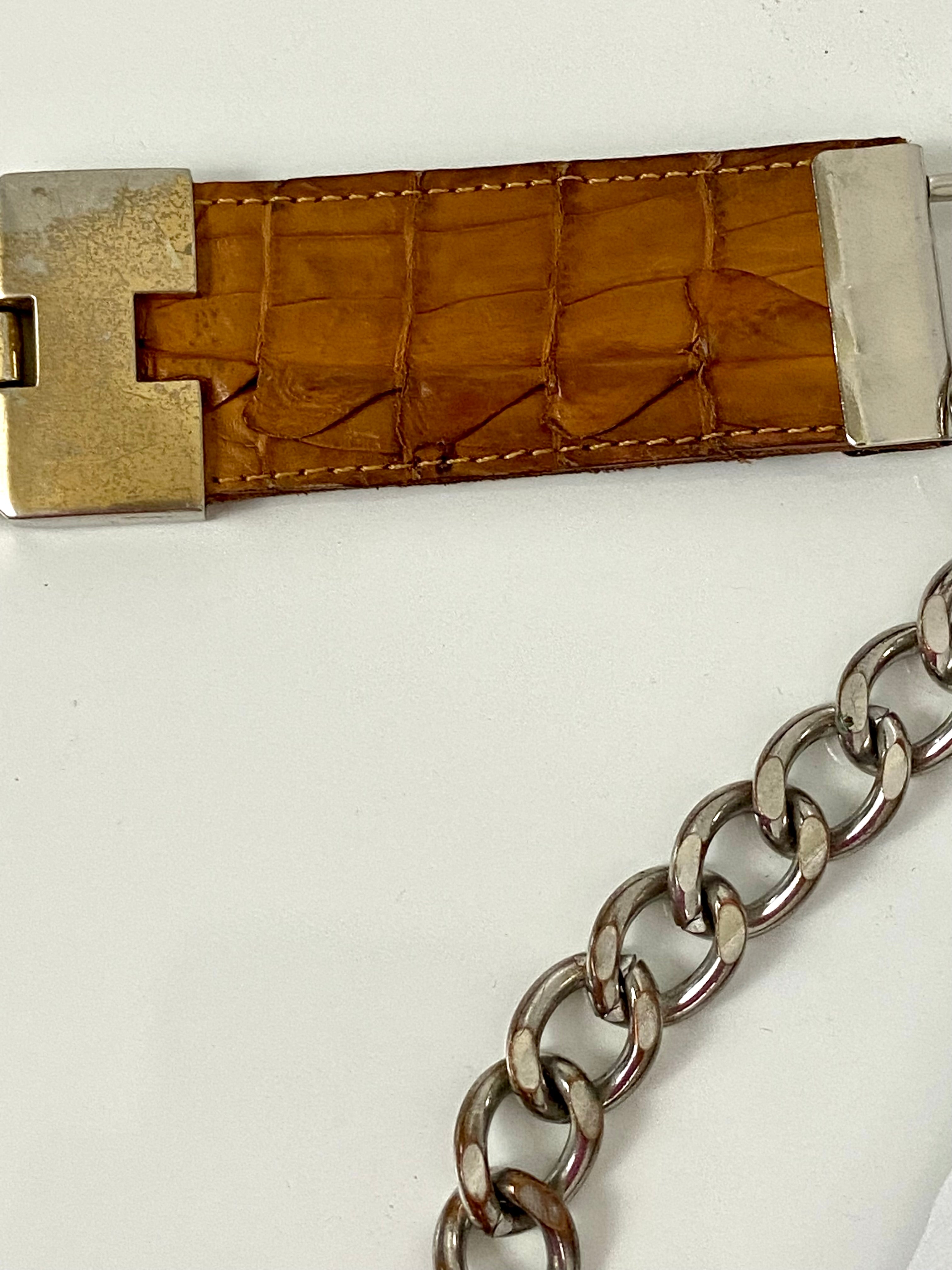 Reworked Vintage Leather Chain Belt