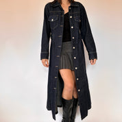 90s Denim Trench Coat (S/M)