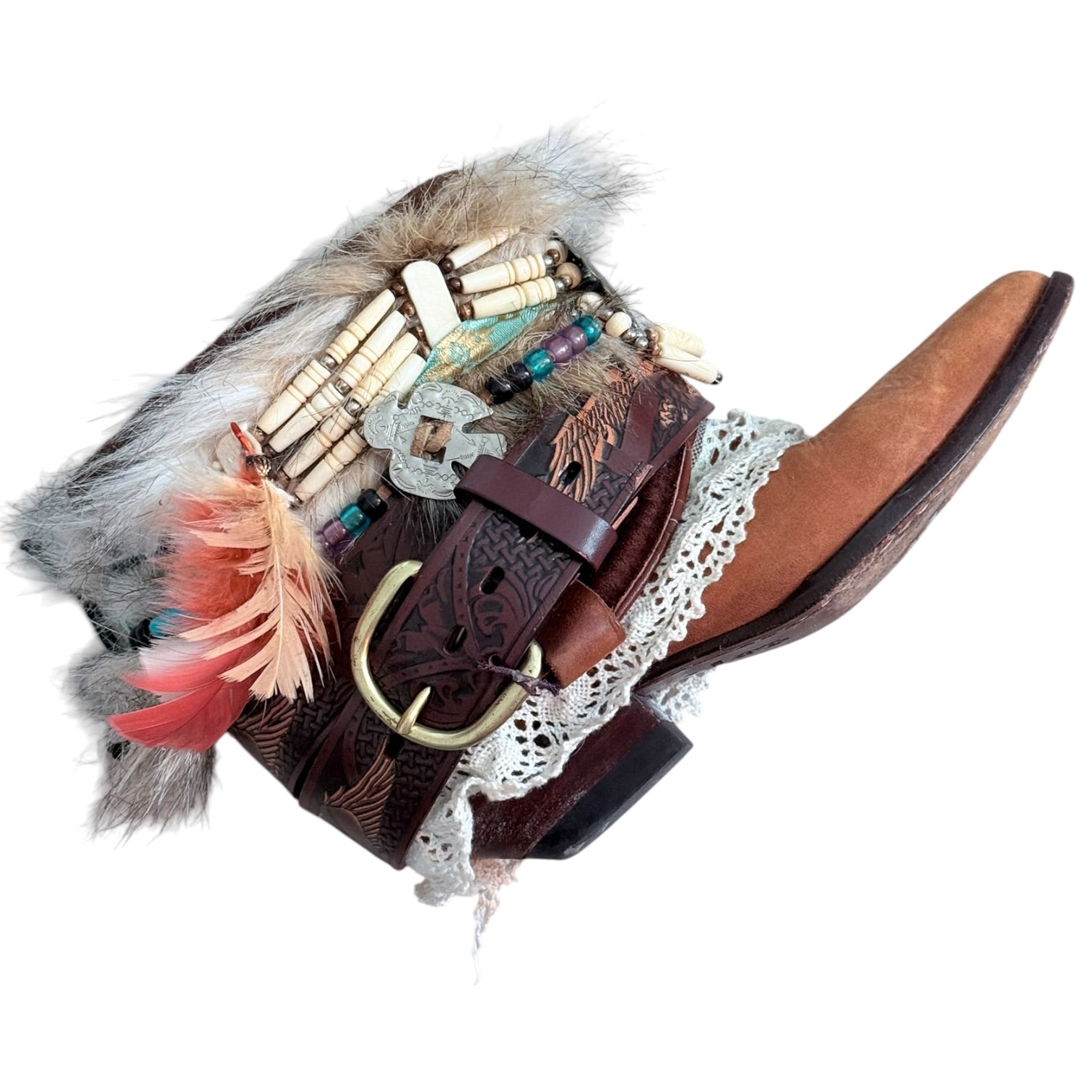 1 of 1 custom GUESS Marciano leather boho ankle boots (6/7)