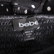 Y2K BEBE Black Silk Ruffle Halter Top (S)