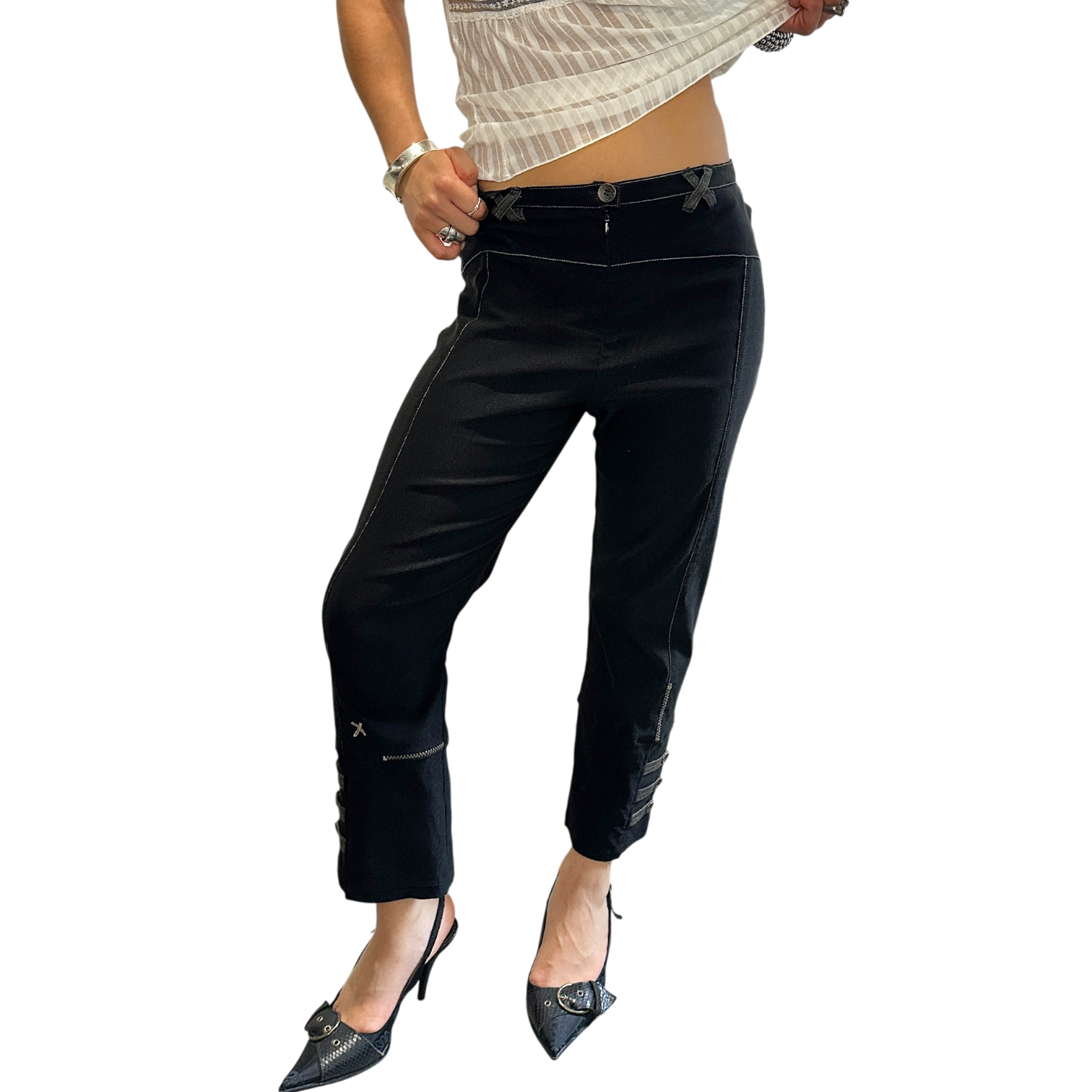Vintage Parisian Black Capri Pants (US 6/8)