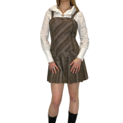 Y2K Grunge Pinafore Pleated Dress (S/M)